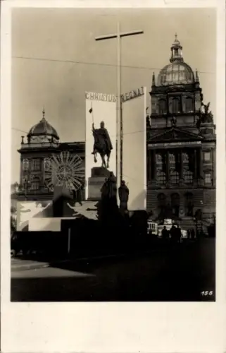 Ak Praha Prag Tschechien, Festaltar mit der Statue des hl. Wanzel