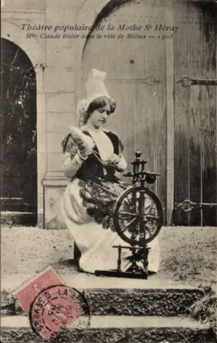 Ak La Mothe Saint Héray Deux Sèvres, Theaterstück, Claude Ritter, Volkstracht