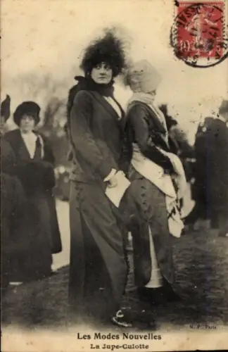 Ak Die neue Mode, Jupe-Culotte, Frauen in Hosenröcken