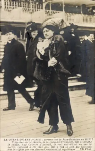 CPA Question est Posee, Portera-t-on la Jupe-Pantalon en 1911