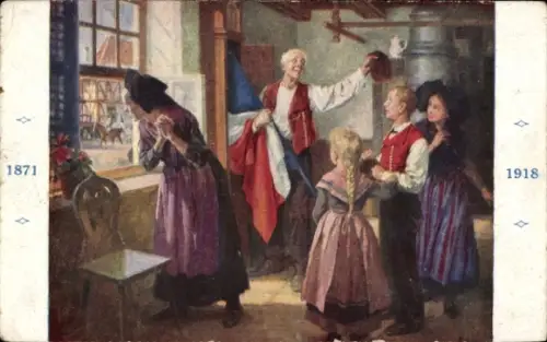 Künstler Ak En Alsace Libérée, Délivrance, mes enfants, 1871 à 1918