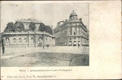 Ak Wien 1 Innere Stadt, Albrechtsbrunnen mit Philipphof