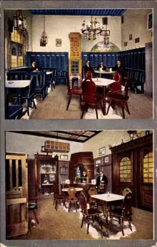 Ak Lauw Aue Elsass Bas Rhin, Alt Aue,  Gaststube/Schankraum, Theke, Dietrich (Arch.), Heinr. Baue