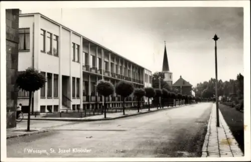 Ak Wessem Limburg Niederlande, St Jozef Klooster, Straßenpartie