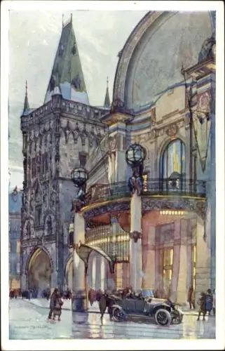 Künstler Ak Setelik, J., Praha Prag Tschechien, Pred Obecnim domem prazskym