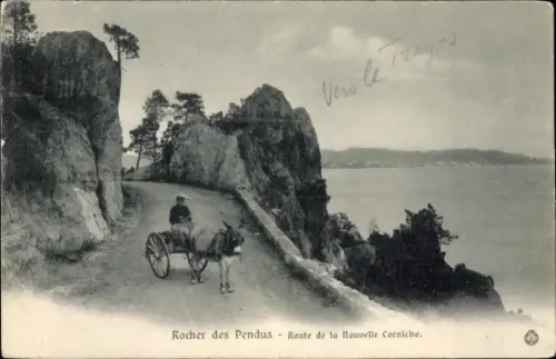 Ak Var Frankreich, Rocher des Pendus, Route de la Nouvelle Corniche
