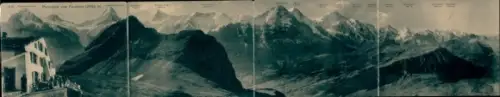 Klapp Ak Grindelwald Kanton Bern, Faulhorn, Wetterhorn, Eiger, Mönch, Jungfrau