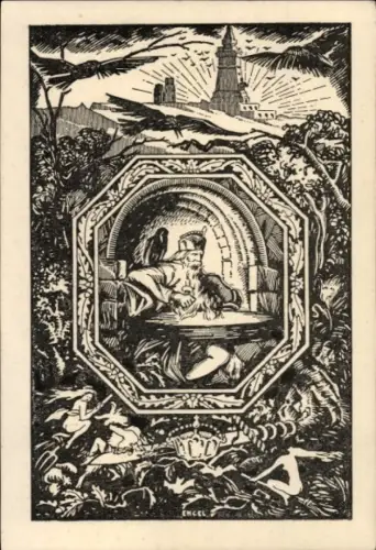 Künstler Ak Bad Frankenhausen im Kyffhäuserkreis, 25jh Bestehen des Kyffhäuserdenkmals 1921