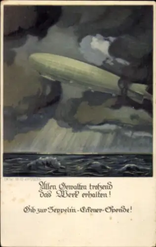Künstler Ak Amtsberg, O., Zeppelin, Zeppelin-Eckener-Spende