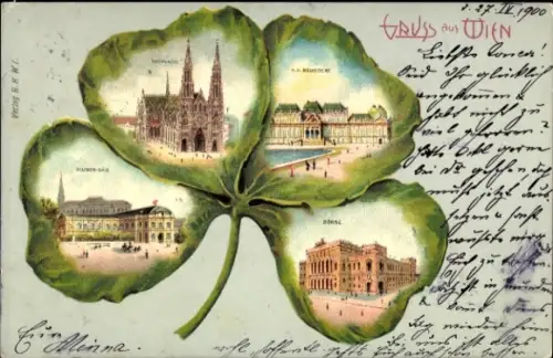 Kleeblatt Litho Wien, Votivkirche, Börse