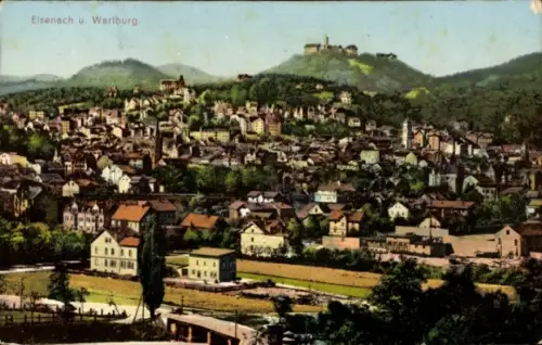 Ak Eisenach, Stadtansicht mit Burg Wartburg