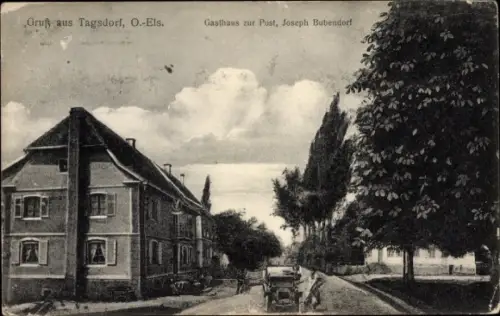 Ak Tagsdorf Oberelsass Haut Rhin, Gasthaus zur Post, Joseph Bubendorf