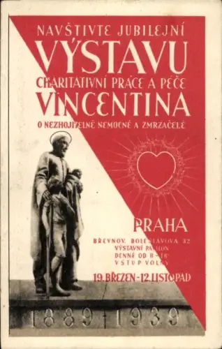 Ak Praha Prag, Navstivte Jubilejni Vystavu Charitativni Prace a Pece Vincentina 1939