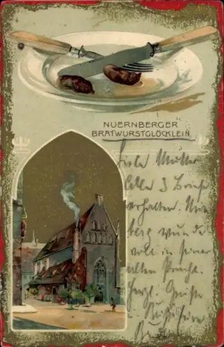 Passepartout Ak Nürnberg in Mittelfranken, Nürnberger Bratwurstglöcklein