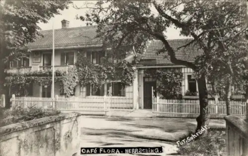 Foto Ak Herrsching am Ammersee, Café Flora