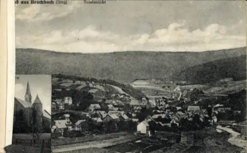 Ak Brachbach an der Sieg, Gesamtansicht, Kirche