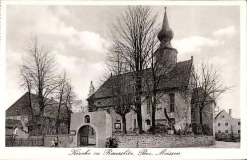 Ak Rausslitz Raußlitz Nossen in Sachsen, Kirche