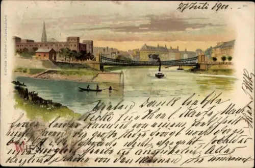 Litho Wien, Donaukanal, Aspernbrücke