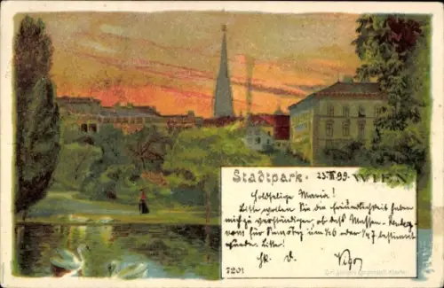 Künstler Ak Wien 1 Innere Stadt, Stadtpark