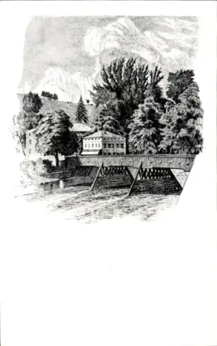 Künstler Ak Hofmann, K., Wasserburg am Inn Oberbayern, Innbrücke