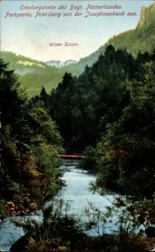 Ak Brannenburg in Oberbayern, Petersberg von der Josephinenbank aus, Wilder Kaiser