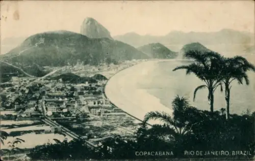 Ak Copacabana Rio de Janeiro Brasilien, Copacabana, Copacabana Beach, Rio de Janeiro, Pão de Açúc