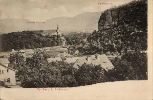 Ak Rothberg Podmokly Bodenbach Děčín Tetschen an der Elbe Region Aussig, Schloss Tetschen