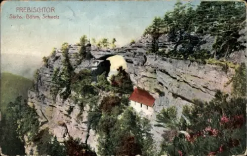 Ak Hřensko Herrnskretschen Elbe Region Aussig, Prebischtor, Pravčická brána, Prebischtor, Sächsis