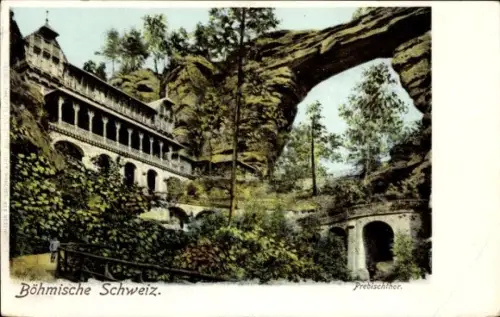 Ak Hřensko Herrnskretschen Elbe Region Aussig, Prebischtor