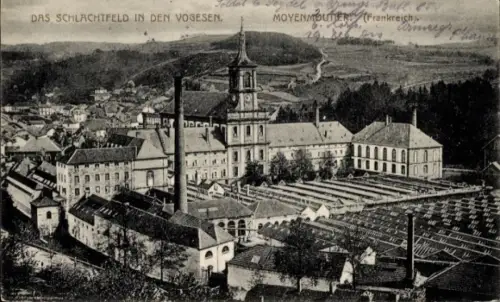 Ak Moyenmoutier Mittelmünster Lothringen Vosges, Das Schlachtfeld in den Vogesen, Fabrik