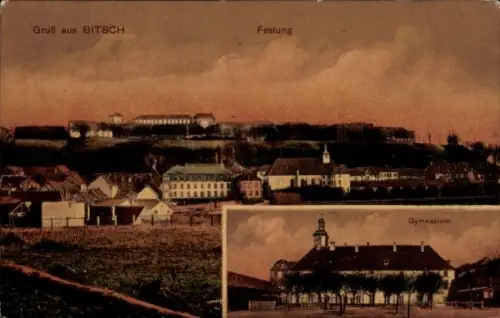 Ak Bitche Bitsch Lothringen Moselle, Festung, Gymnasium