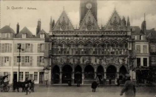 Ak Saint Quentin Aisne, Rathaus
