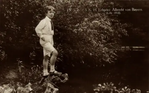 Ak Erbprinz Albrecht von Bayern, Portrait in Lille 1915, Kriegsblindenfürsorge