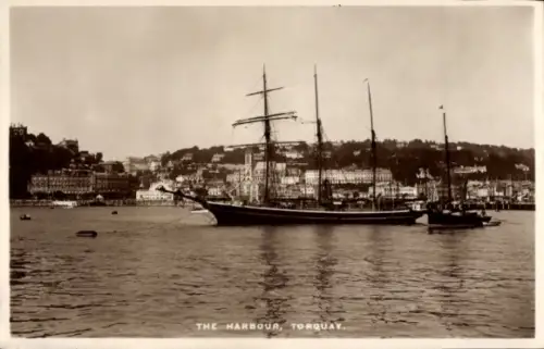 Ak Torquay Devon England, Hafen