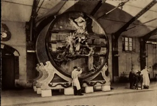 Ak Reims Marne, Le grand foudre Sculpture par Galie