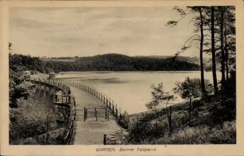 Ak Barmen Wuppertal, Barmer Talsperre, Sperrmauer