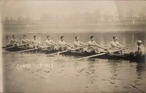 Ak Cambridge East England, Achter, Rudern 1913