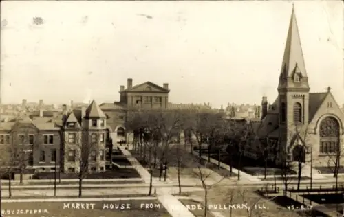 Foto Ak Pullman Illinois USA, Market House from Arcade