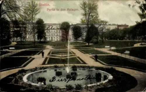 Ak Szczecin Stettin Pommern, Parkanlagen