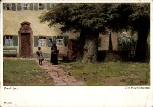 Künstler Ak Hey, Paul, Alltagsgeschichten, Nr. 6252, Der Lindenbrunnen