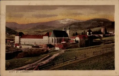 Ak Sankt Lambrecht Murau Steiermark, Stift, Gesamtansicht