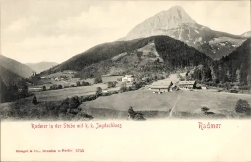 Ak Radmer an der Stube Radmer Steiermark, Panorama, k. k. Jagdschloss