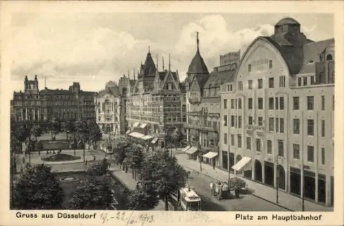 Ak Düsseldorf am Rhein, Platz am Hauptbahnhof