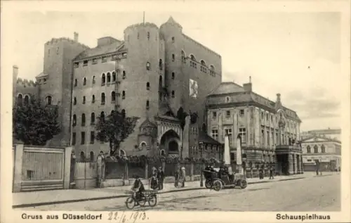 Ak Düsseldorf, Blick aufs Schauspielhaus, Seitenansicht