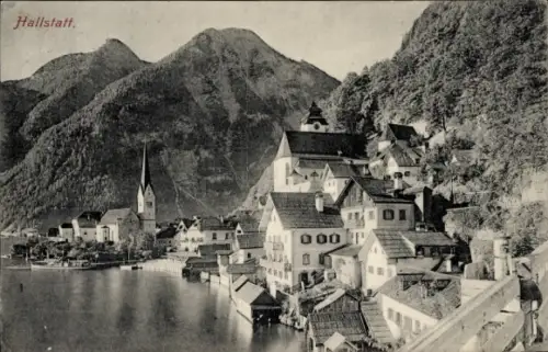 Ak Hallstatt im Salzkammergut Oberösterreich, Totalansicht