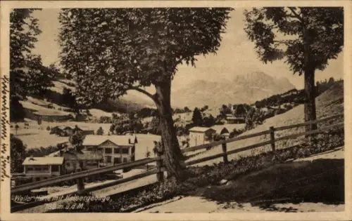 Ak Fieberbrunn, Weiler Hütte mit Kaisergebirge