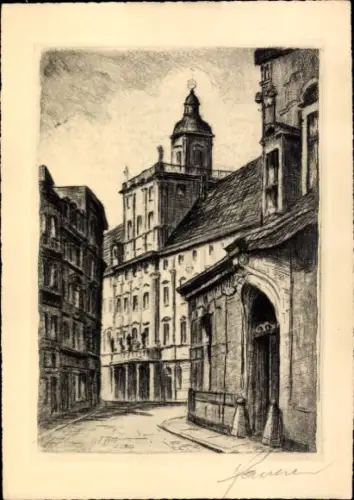 Künstler Ak Wrocław Breslau Schlesien, Universität, Radierung