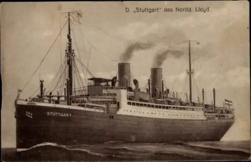 Ak Dampfer Stuttgart, Norddeutscher Lloyd Bremen NDL