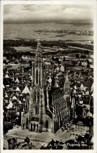Ak Ulm an der Donau, Luftaufnahme vom Münster