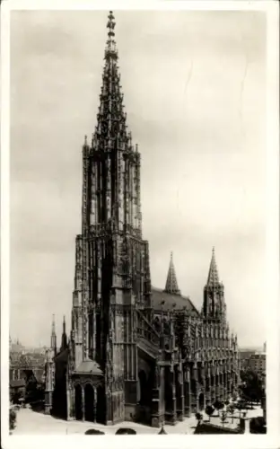 Ak Ulm an der Donau, Münster in Ulm a. d. Donau, Ulmer Münster, höchster Kirchturm der Welt, 161 